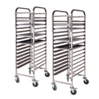 SOGA 2x Gastronorm Trolley 15 Tier Stainless Steel Cake Bakery Trolley Suits 60*40cm Tray $ 808.50