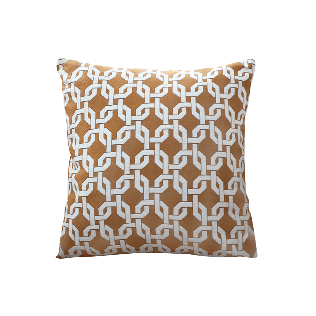 SOGA 50cm Brown Checkered Chain Jacquard Square Pillow Decorative Cushion for Home Decor $ 66.90