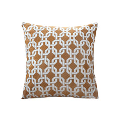 SOGA 50cm Brown Checkered Chain Jacquard Square Pillow Decorative Cushion for Home Decor