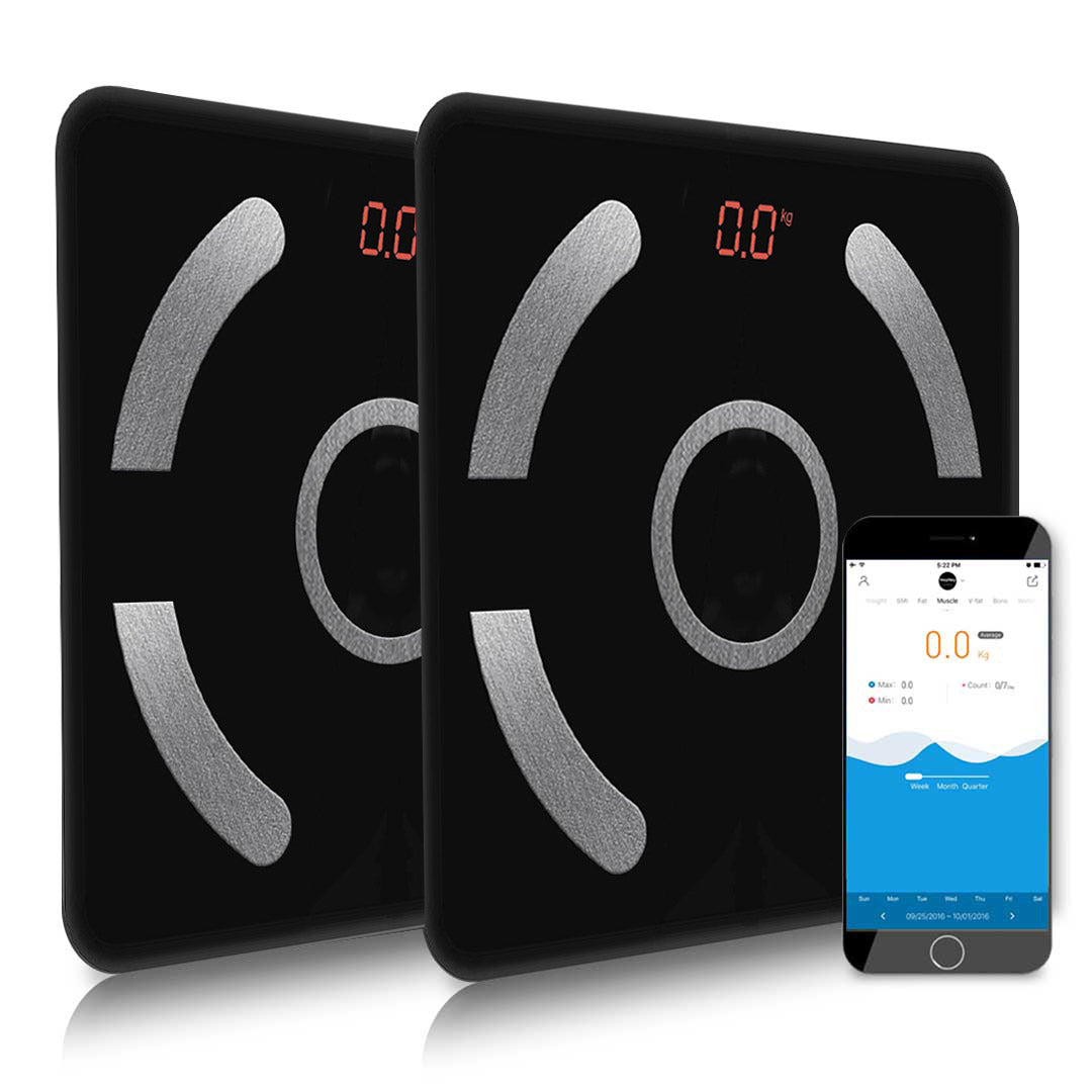 SOGA 2X Wireless Bluetooth Digital Body Fat Scale Bathroom Weighing Scales Health Analyzer Weight Black $ 105.50