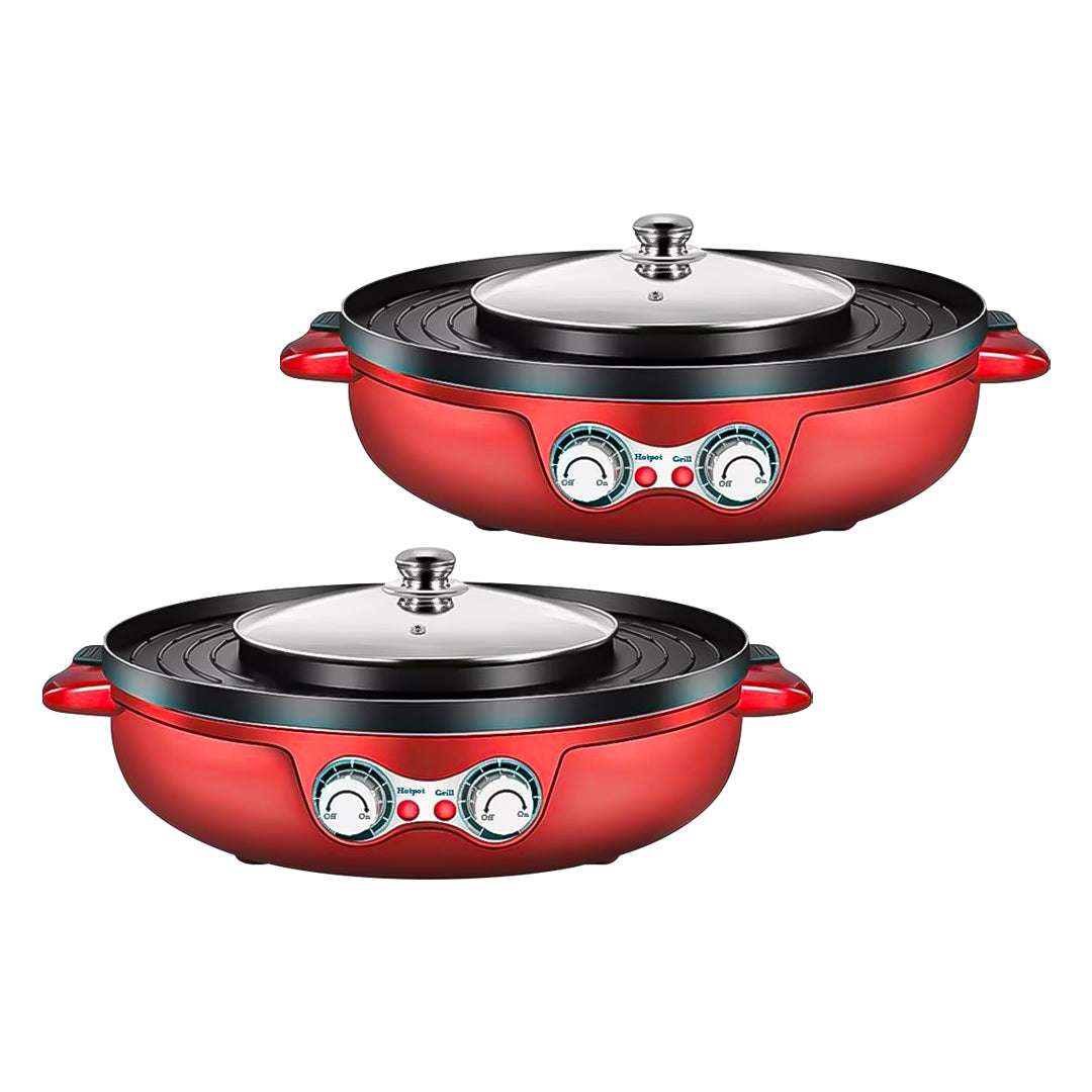 SOGA 2X 2-in-1 42CM Electric Hot Pot BBQ Grill Maifan Stone Non-Stick Coating 2100W $ 366