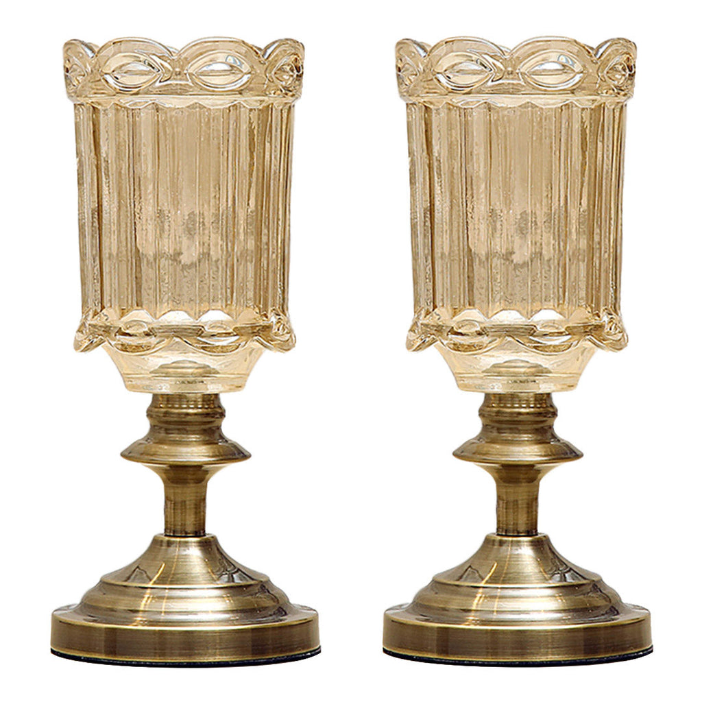 SOGA 2X 28cm Transparent Glass Flower Vase with Metal Base Filler Vase $ 172.90