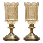 SOGA 2X 28cm Transparent Glass Flower Vase with Metal Base Filler Vase $ 172.90