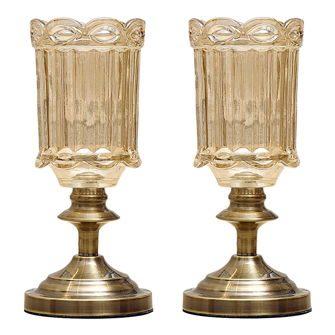 SOGA 2X 28cm Transparent Glass Flower Vase with Metal Base Filler Vase $ 172.90