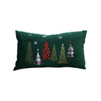 SOGA 30cm Throw Pillow Dark Green Christmas Forest Embroidered Lumbar for Festive Holiday Cushion Home Decor $ 48.90