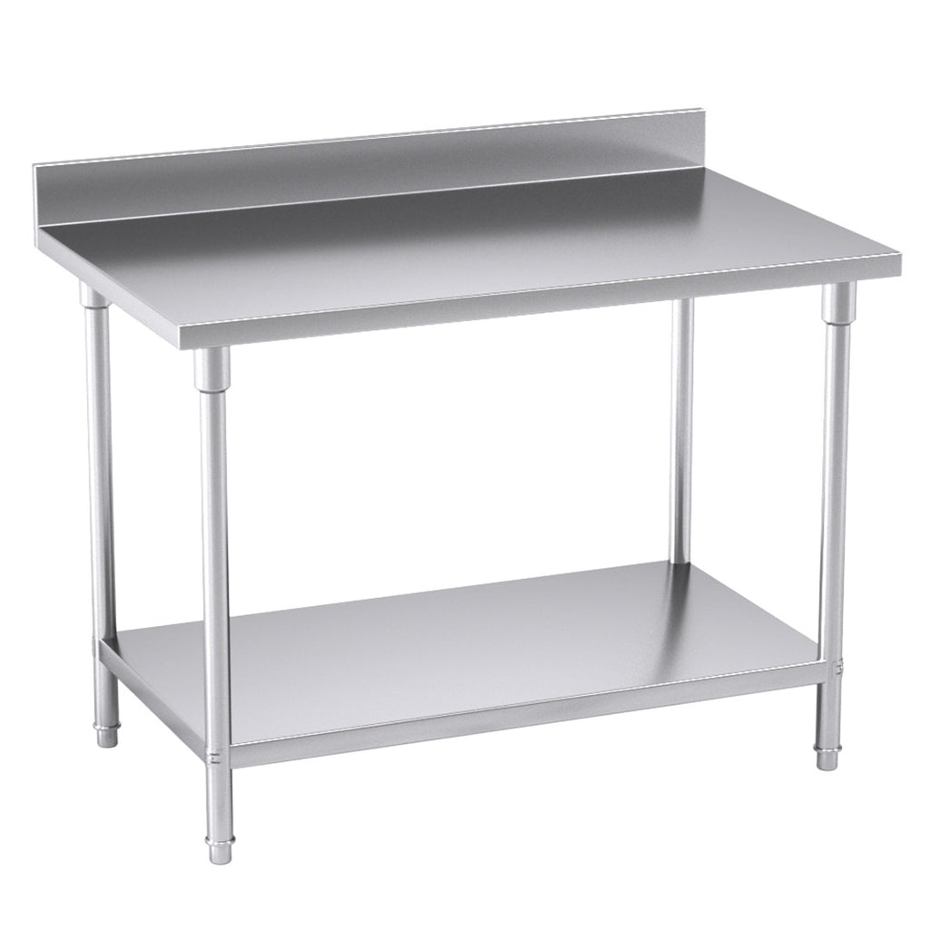 SOGA Commercial Catering Kitchen Stainless Steel Prep Work Bench Table with Back-splash 120*70*85cm $ 526.90