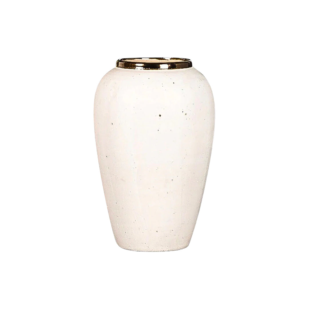 SOGA 30x19cm Plain White Medium Ceramic Flower Vase Elegant Living Room Home Decor