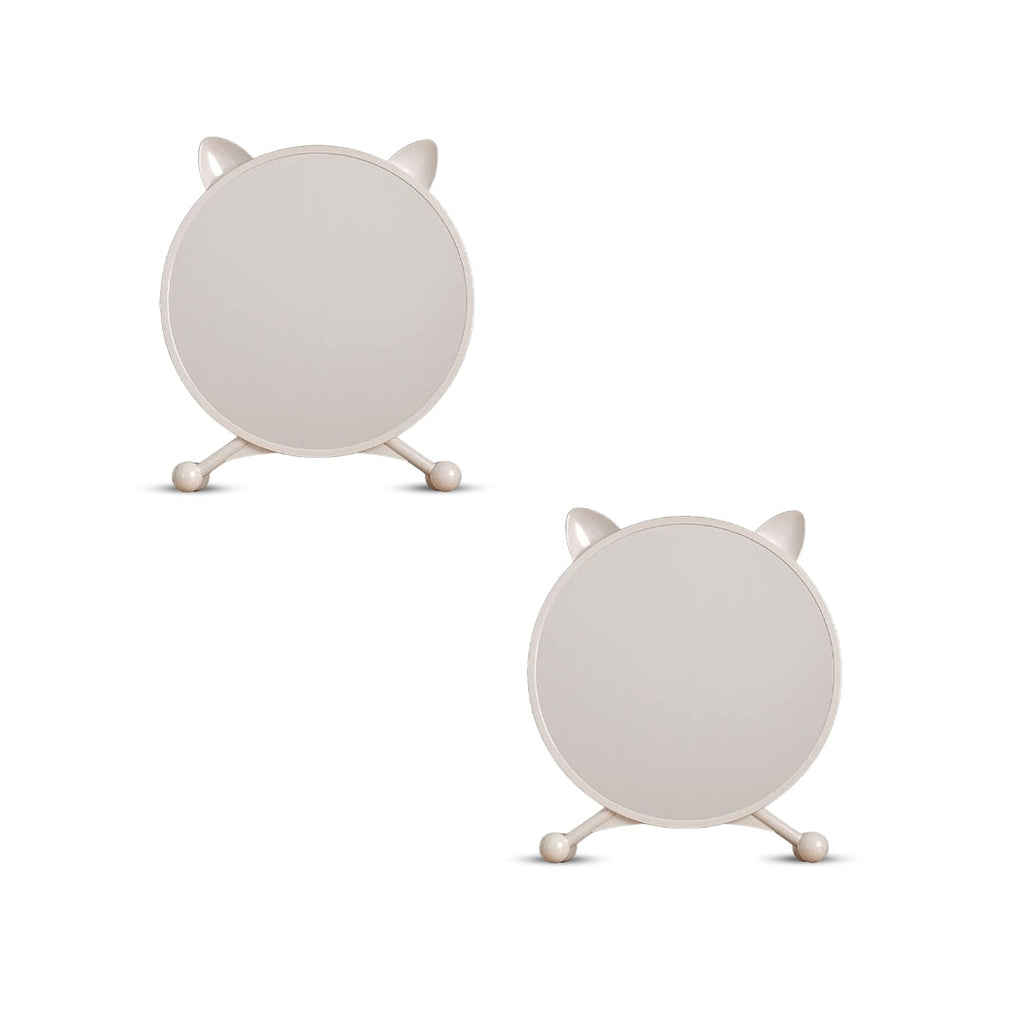 SOGA 2X 30cm White Smart Makeup Bedroom Table Mirror Cat Ear Style No LED Light $ 82.50