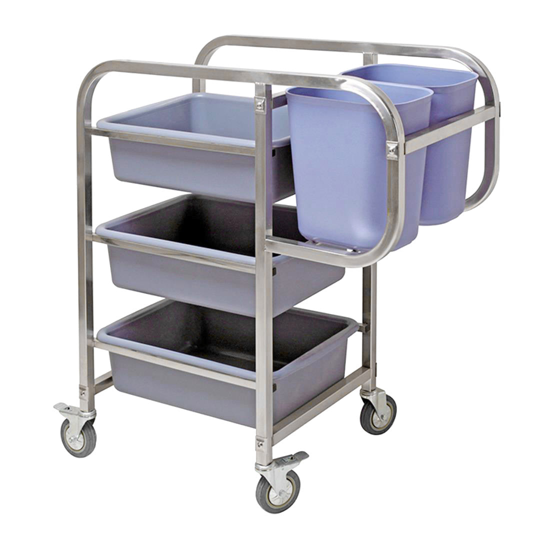 SOGA 82x43x92cm Square 3 Tier Food Trolley Food Waste Cart Five Buckets Kitchen Food Utility $ 216.90