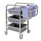 SOGA 82x43x92cm Square 3 Tier Food Trolley Food Waste Cart Five Buckets Kitchen Food Utility $ 216.90
