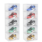 SOGA 2X 5 Tier Transparent Portable Shoe Organiser Sneaker Footwear Folding Plastic Bin Stackable Storage Box with Magnetic Door $ 280.90