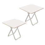 SOGA 2X 80cm White Square Table with White Legs Modern Minimalist Design for Home Decor $ 198.50