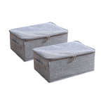 SOGA 2X Grey Small Portable Double Zipper Storage Box Moisture Proof Clothes Basket Foldable Home Organiser $ 53.90