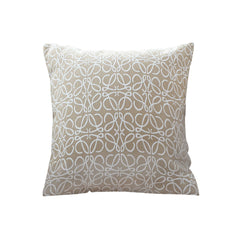 SOGA 50cm Throw Pillow White and Beige Geometric Pattern Accent for Home Decor