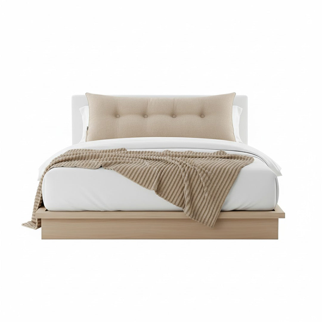 SOGA Home & Living Bundle – Beige Triangular Wedge Bed Pillow & Light Brown Flannel Throw