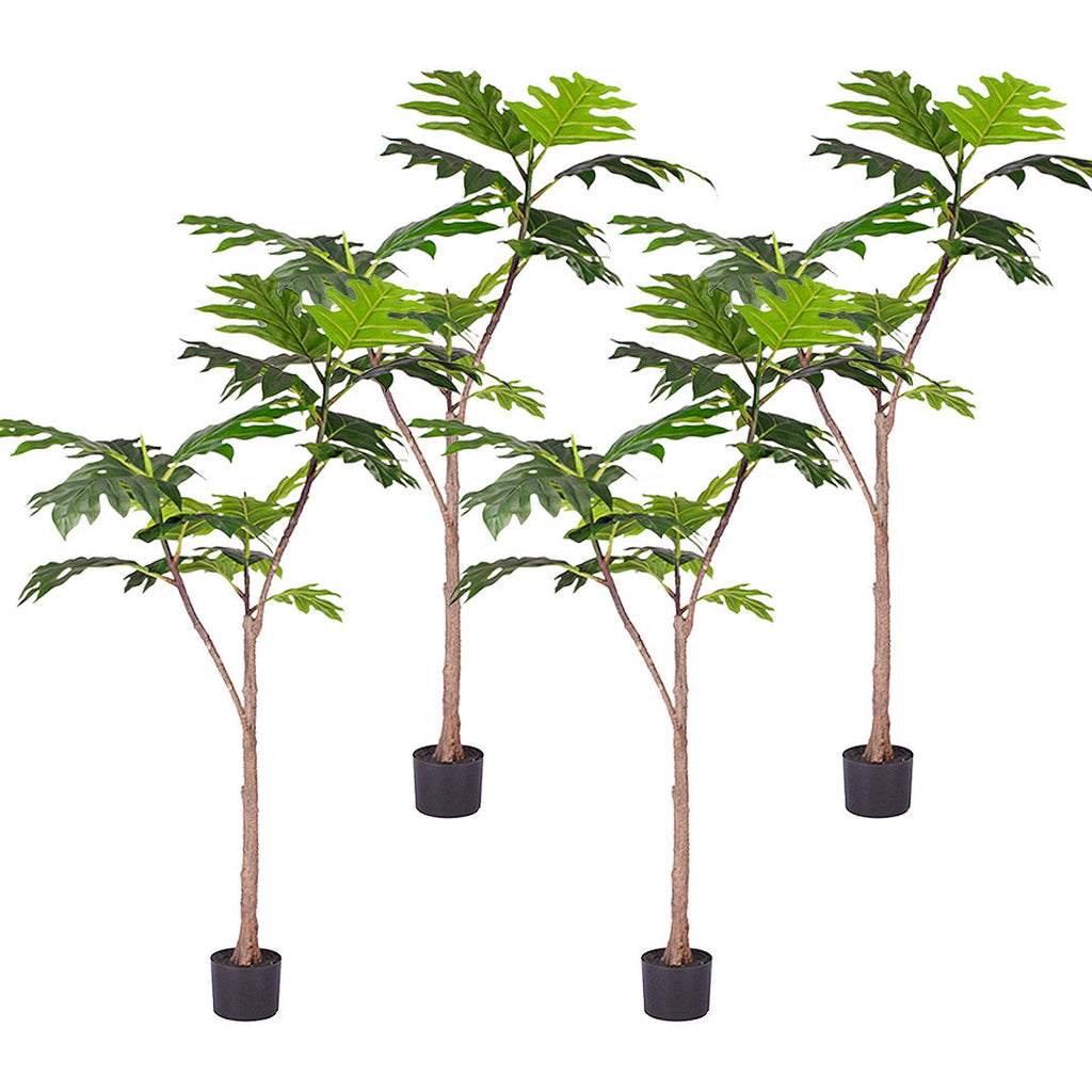 SOGA 4X 150cm Artificial Natural Green Split-Leaf Philodendron Tree Fake Tropical Indoor Plant Home Office Decor $ 717.90