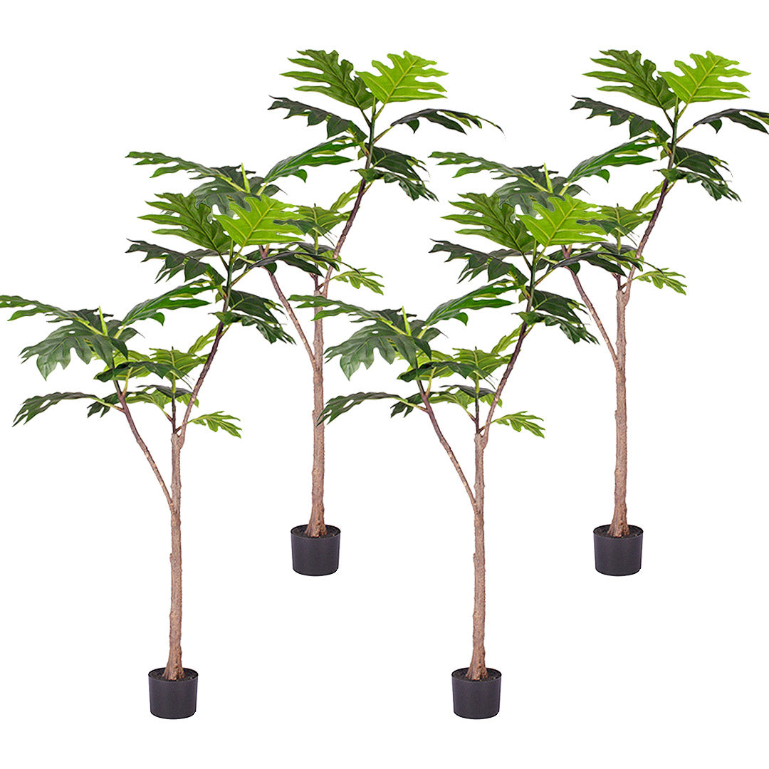 SOGA 4X 150cm Artificial Natural Green Split-Leaf Philodendron Tree Fake Tropical Indoor Plant Home Office Decor $ 717.90