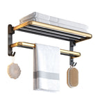 SOGA 62cm Wall-Mounted Double Pole Towel Holder Bathroom Organiser Rail Hanger with Hooks $ 83.50