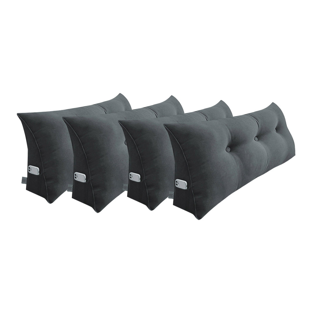 SOGA 4X 100cm Dark Grey Triangular Wedge Bed Pillow Headboard Backrest Bedside Tatami Cushion Home Decor