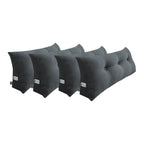 SOGA 4X 100cm Dark Grey Triangular Wedge Bed Pillow Headboard Backrest Bedside Tatami Cushion Home Decor
