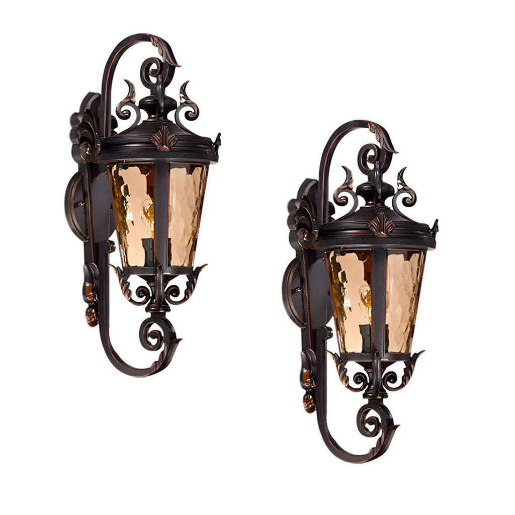 Vintage Lantern 2X 70cm Aluminum & Glass Wall Light Classic Lantern Design Elegant Outdoor Antique Inspired Wall Lamp $ 1185.50