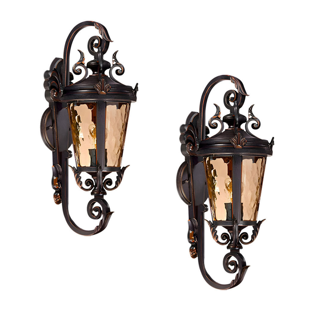 Vintage Lantern 2X 70cm Aluminum & Glass Wall Light Classic Lantern Design Elegant Outdoor Antique Inspired Wall Lamp $ 1185.50