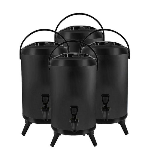 SOGA 4X 18L Stainless Steel Insulated Milk Tea Barrel Hot and Cold Beverage Dispenser Container with Faucet Black $ 422.50