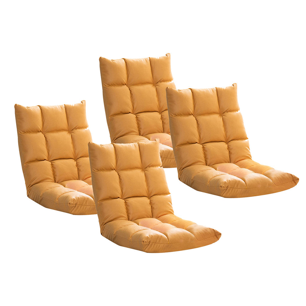 SOGA 4X Yellow Lounge Floor Recliner Adjustable Gaming Sofa Bed Foldable Indoor Outdoor Backrest Seat Home Office Decor $ 506.90