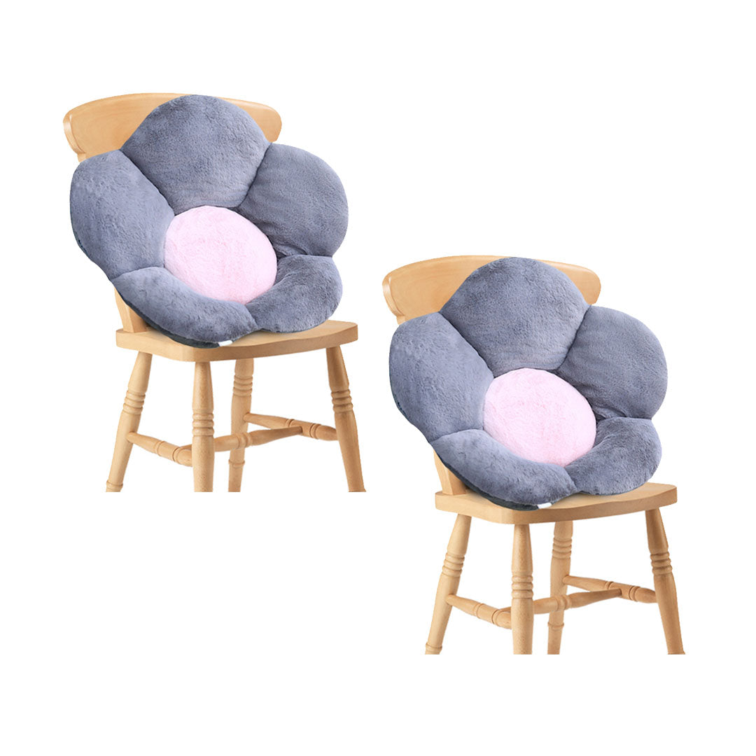 SOGA 2X Dark Gray Whimsical Big Flower Shape Cushion Soft Leaning Bedside Pad Floor Plush Pillow Home Decor $ 107.90