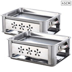 2X 45CM Portable Stainless Steel Outdoor Chafing Dish BBQ Fish Stove Grill Plate $ 172.90