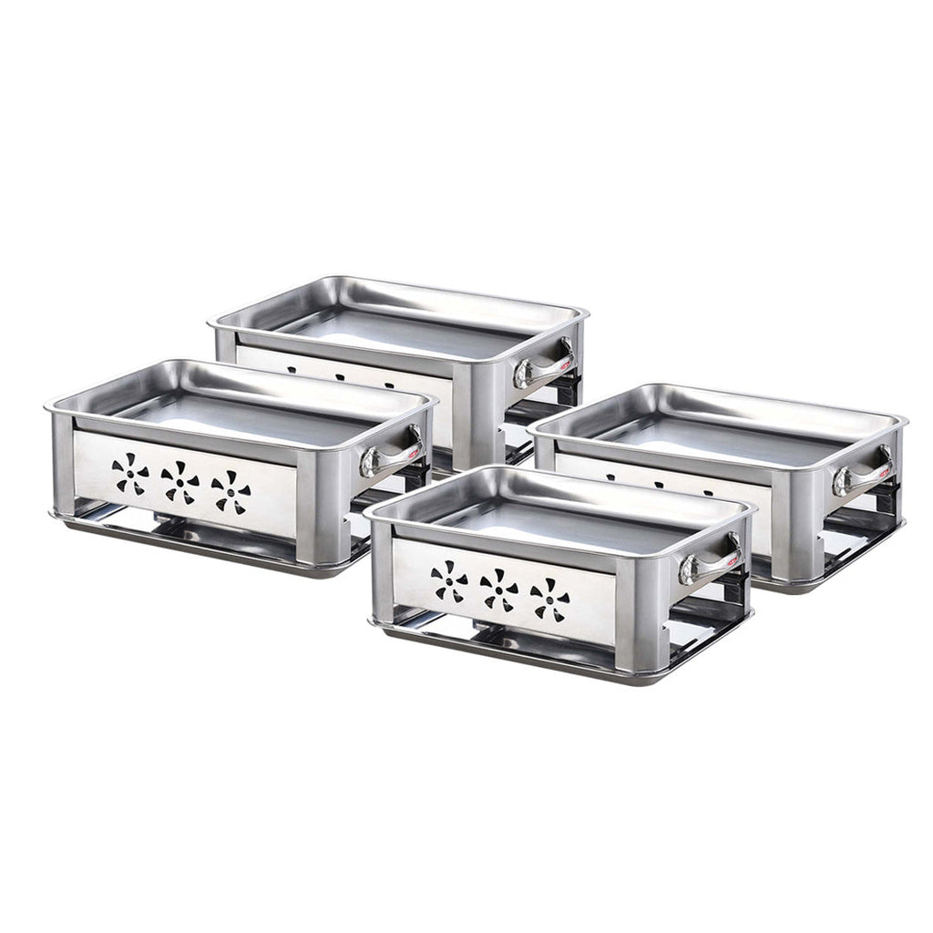 4X 36CM Portable Stainless Steel Outdoor Chafing Dish BBQ Fish Stove Grill Plate $ 253.50