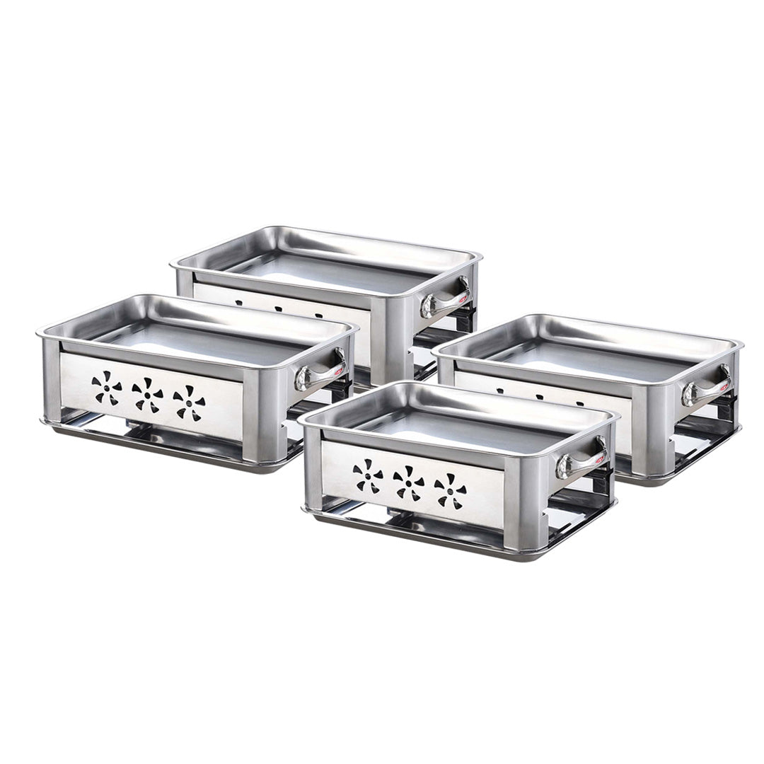 4X 36CM Portable Stainless Steel Outdoor Chafing Dish BBQ Fish Stove Grill Plate $ 253.50