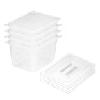 SOGA 200mm Clear Gastronorm GN Pan 1/2 Food Tray Storage Bundle of 4 with Lid $ 187.90
