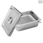 SOGA 2X Gastronorm GN Pan Full Size 1/2 GN Pan 6.5cm Deep Stainless Steel Tray With Lid $ 77.90