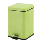 SOGA Foot Pedal Stainless Steel Rubbish Recycling Garbage Waste Trash Bin Square 6L Green
