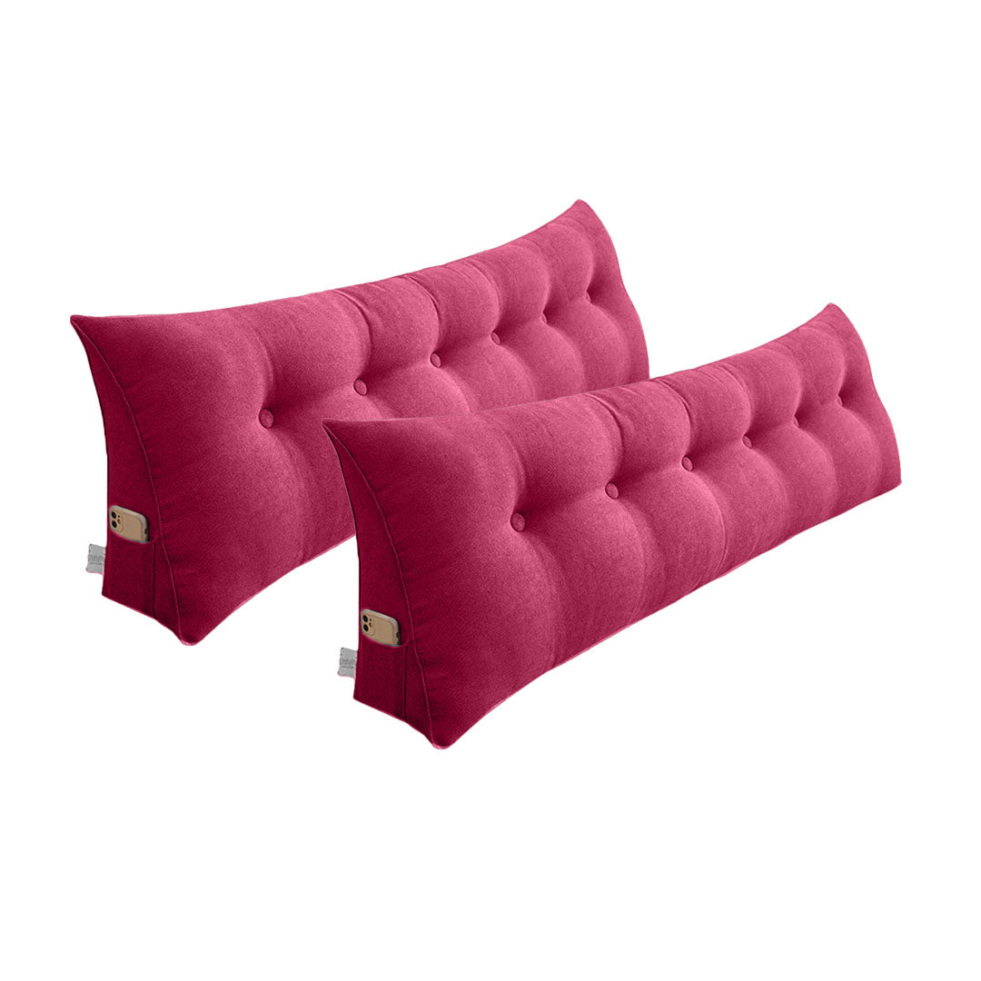 SOGA 2X 180cm Crabapple Red Triangular Wedge Bed Pillow Headboard Backrest Bedside Tatami Cushion Home Decor
