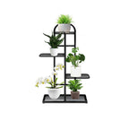SOGA 4 Tier 5 Pots Black Metal Plant Stand Flowerpot Display Shelf Rack Indoor Home Office Decor $ 55.50