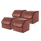 SOGA 4X Leather Car Boot Collapsible Foldable Trunk Cargo Organizer Portable Storage Box Coffee Small $ 139.50