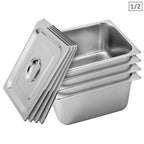 SOGA 4X Gastronorm GN Pan Full Size 1/2 GN Pan 20cm Deep Stainless Steel Tray With Lid $ 161.50