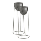 SOGA 2X 50cm Round Wire Metal Flower Pot Stand with Black Flowerpot Holder Rack Display $ 151.50