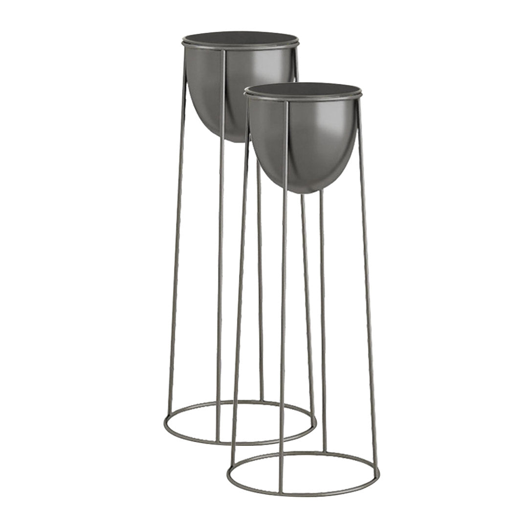 SOGA 2X 50cm Round Wire Metal Flower Pot Stand with Black Flowerpot Holder Rack Display $ 151.50
