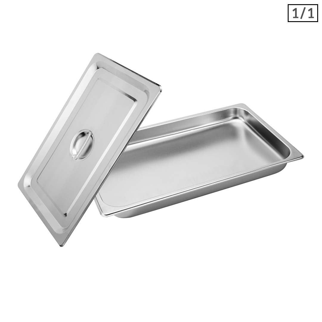 SOGA Gastronorm GN Pan Full Size 1/1 GN Pan 4cm Deep Stainless Steel Tray with Lid $ 44.50