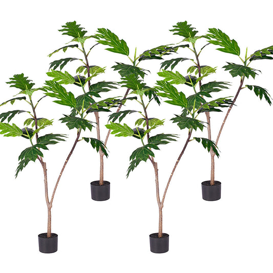 SOGA 4X 120cm Artificial Natural Green Split-Leaf Philodendron Tree Fake Tropical Indoor Plant Home Office Decor $ 548.90