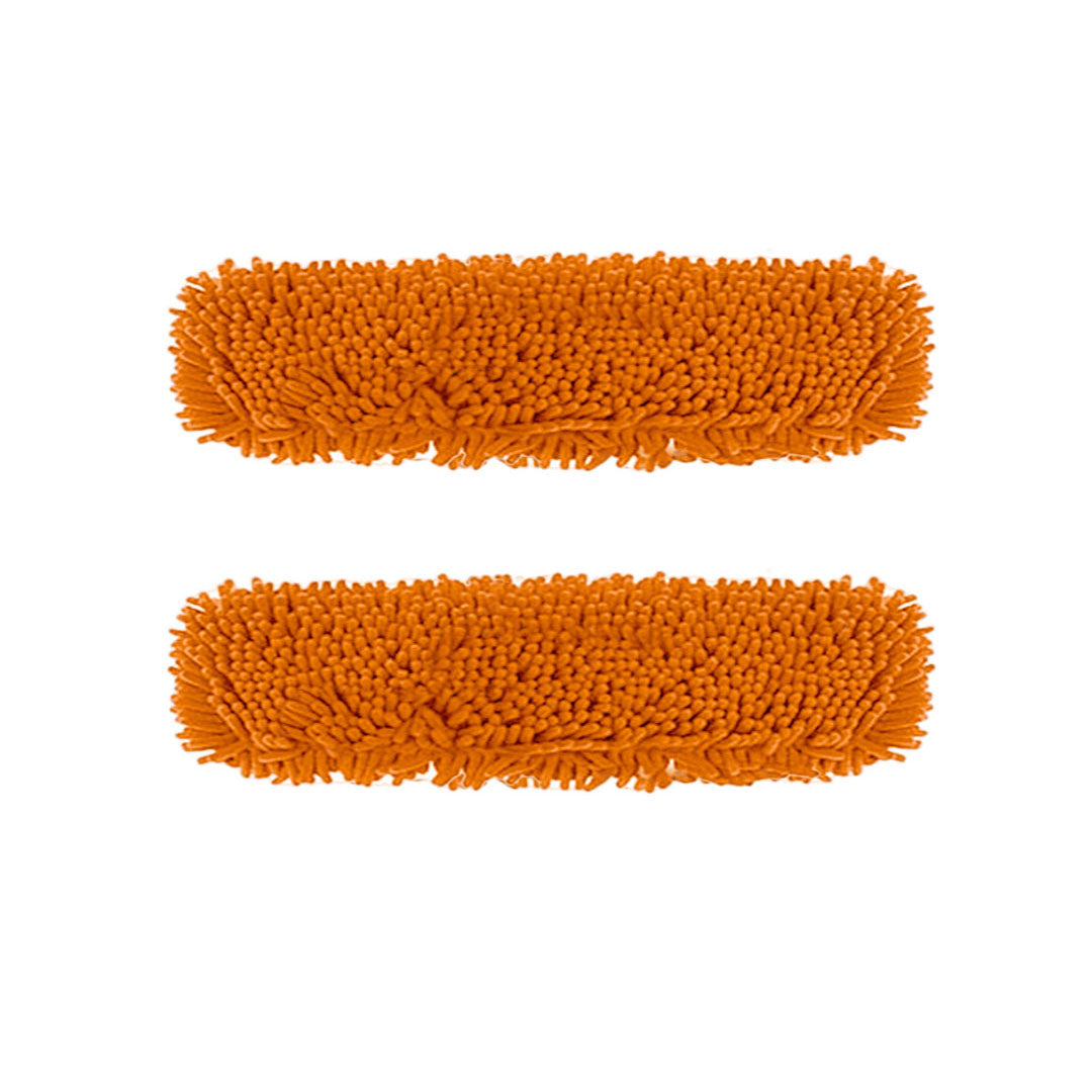 SOGA 2X 60x12 Orange Microfiber Flat Mop Floor Cleaning Pads Rotating Dust Remover $ 43.50