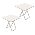 SOGA 2X 80cm White Square Table with White Legs Modern Minimalist Design for Home Decor
