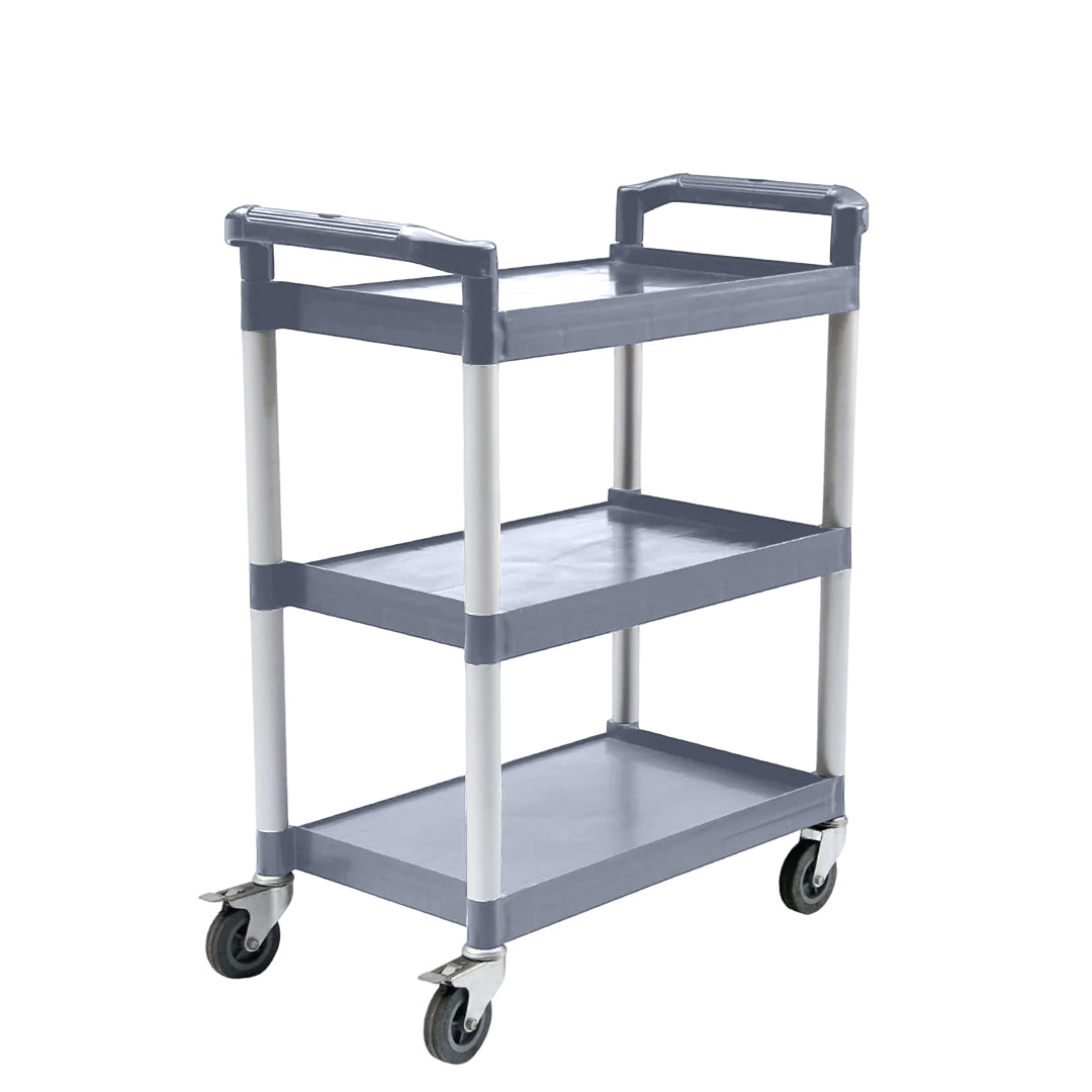 SOGA 3 Tier Food Trolley Portable Kitchen Cart Multifunctional Big Utility Service with wheels 830x420x950mm Gray $ 177.90