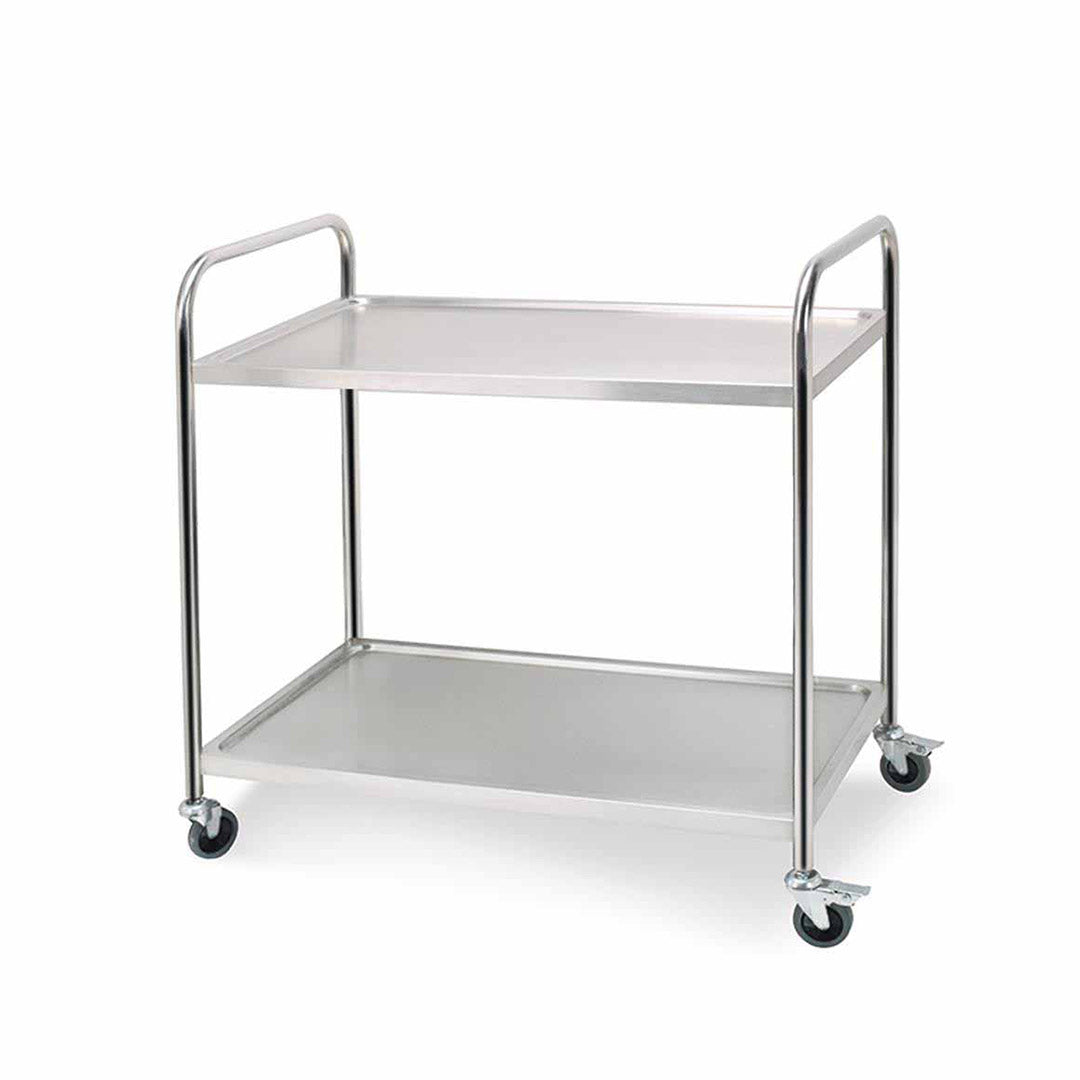 SOGA 2 Tier Stainless Steel Kitchen Dinning Food Cart Trolley Utility Round 86x54x94cm Large $ 243.50
