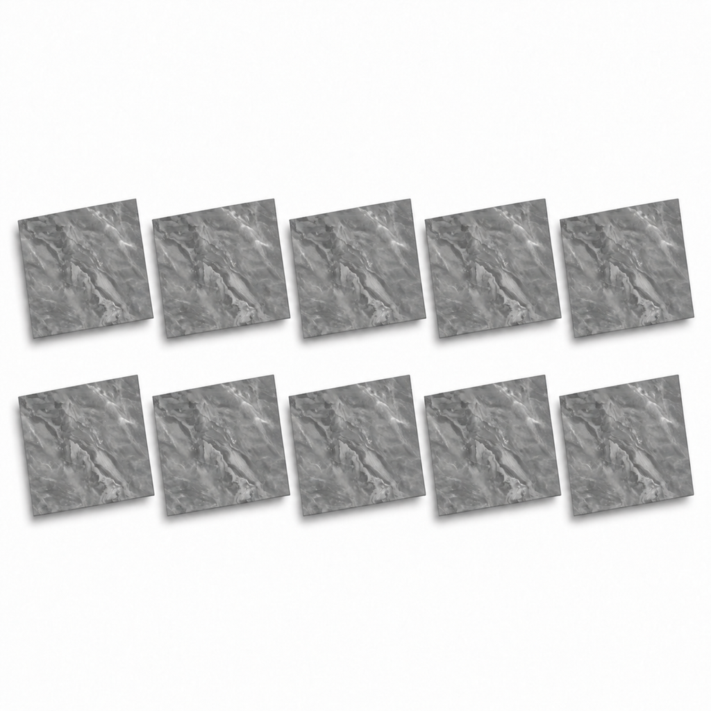SOGA Peel & Stick Floor and Wall Tiles 30 x 30cm 10 Pack Grey Faux Marble