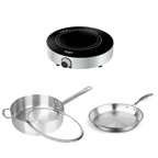 SOGA Kitchenware Bundle – 26cm Smart Induction Cooktop, 30cm Saucepan & 28cm Fry Pan