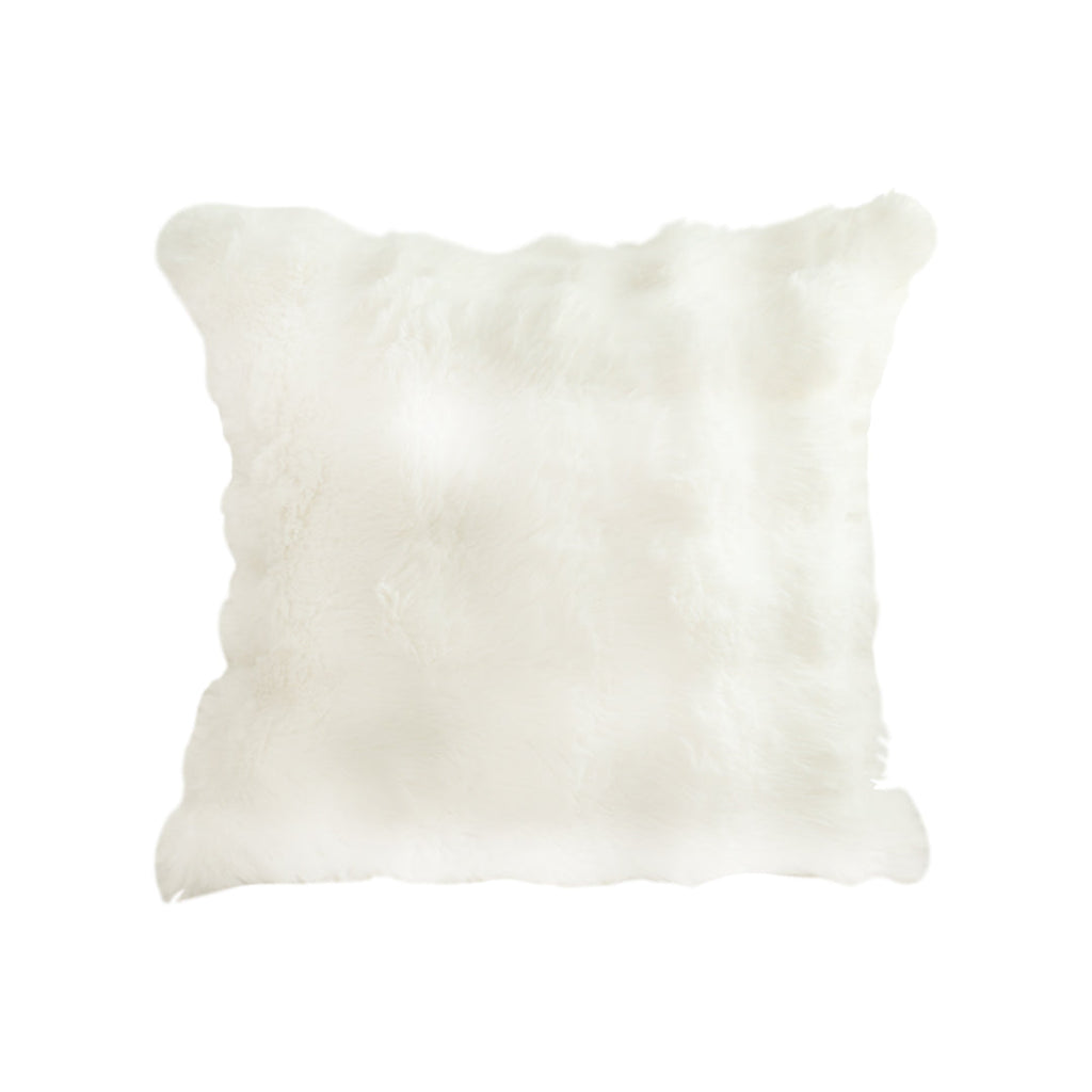 SOGA 50cm Throw Pillow White Rabbit Fur Cushion Luxurious Soft Decorative Square Pillow for Living Room $ 55.50